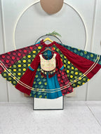 Mehr Navratri Pure Cotton Multi Print Lehenga Choli with Heavy Embroidery, Handcrafted Latkan