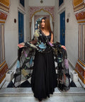 Anvika Natural Crepe Anarkali with Pant & Tabby Silk Printed Dupatta Set