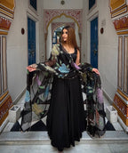 Anvika Natural Crepe Anarkali with Pant & Tabby Silk Printed Dupatta Set