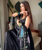 Anvika Natural Crepe Anarkali with Pant & Tabby Silk Printed Dupatta Set
