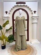 Kashvi Faux Georgette Thread & Sequence Embroidered Kurti with Palazzo & Dupatta Set