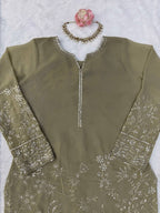 Kashvi Faux Georgette Thread & Sequence Embroidered Kurti with Palazzo & Dupatta Set