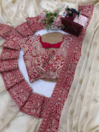 Vaidehi Aura Glass Organza Silk Thread & Sequence Embroidered Designer Saree with Mono Banglori Silk Blouse