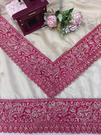 Vaidehi Aura Glass Organza Silk Thread & Sequence Embroidered Designer Saree with Mono Banglori Silk Blouse