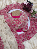 Vaidehi Aura Glass Organza Silk Thread & Sequence Embroidered Designer Saree with Mono Banglori Silk Blouse