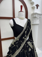 Noor Georgette Lehenga Style Saree with Thread & Sequins Work with Blouse & Dupatta
