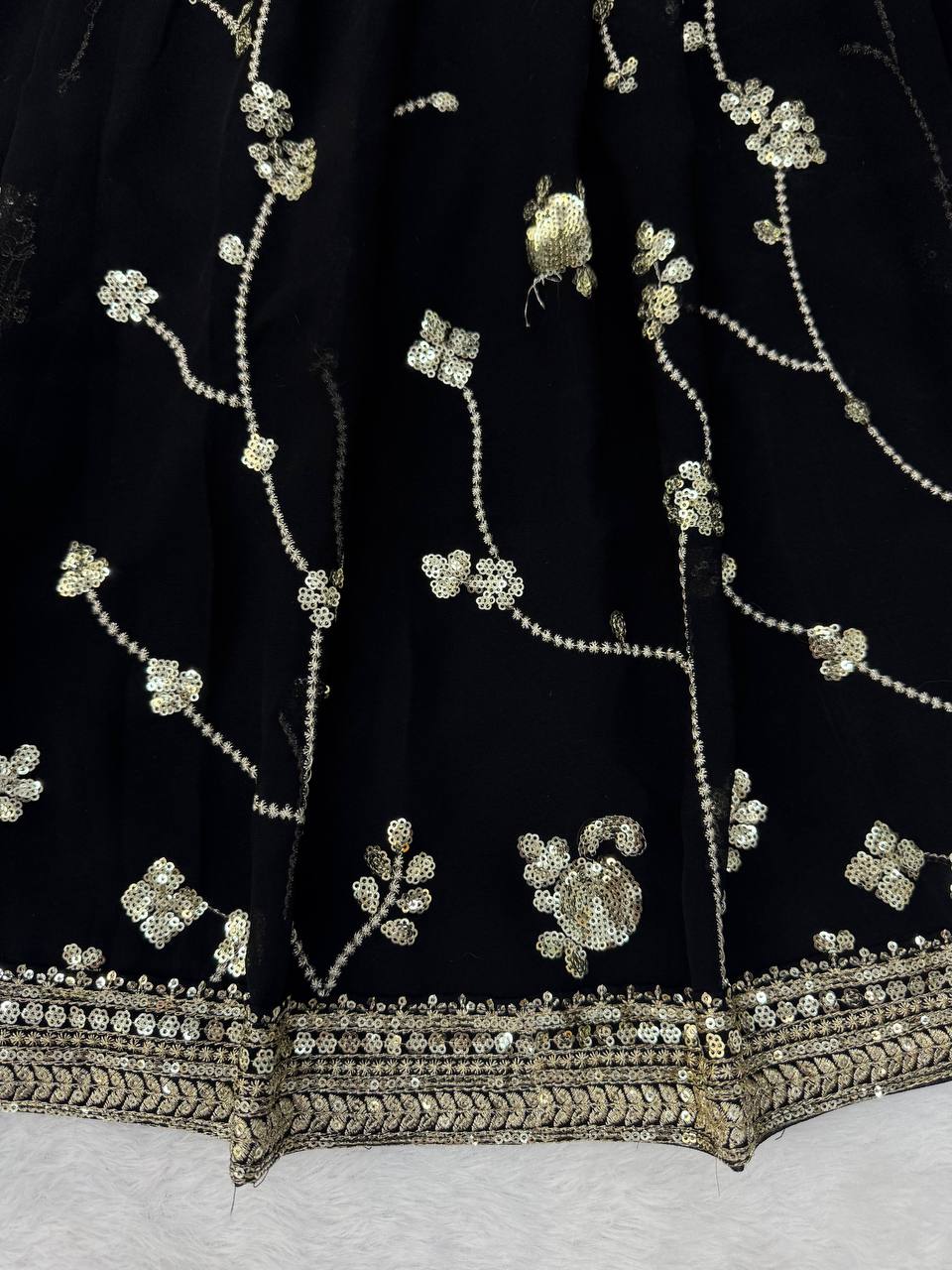 Noor Georgette Lehenga Style Saree with Thread & Sequins Work with Blouse & Dupatta