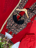 Vihana Blooming Georgette Embroidered Anarkali with Pant & Dupatta Set