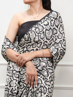 Ishani Printed Satin Silk Saree with Stitched Rich Banglory Blouse
