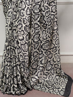 Ishani Printed Satin Silk Saree with Stitched Rich Banglory Blouse