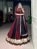 Nayantara Chinon Mirror Lace Navratri Lehenga with Blouse & Dupatta Set