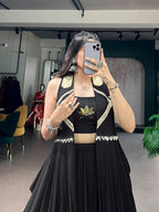 Padmika Feather-Light Lotus Handwork Navratri Lehenga with Long Jacket Set