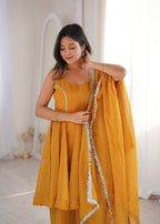 Designer Sharara Palazzo Set with Traditional Zarkhand Embellishments
