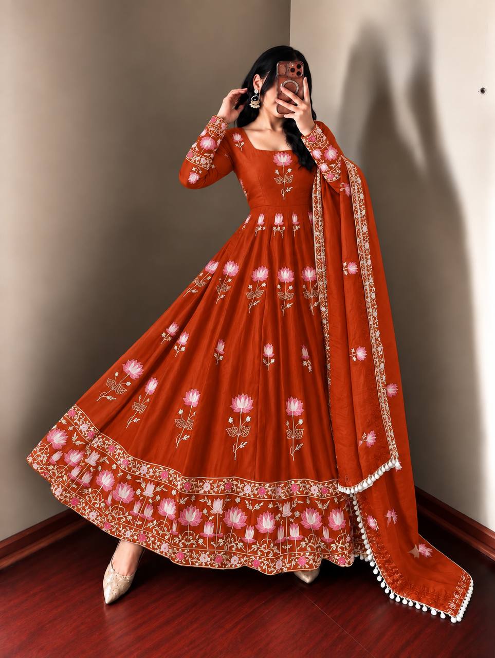 Aarzoo Fendy Silk Sequin Embroidered Bridesmaids Gown Set