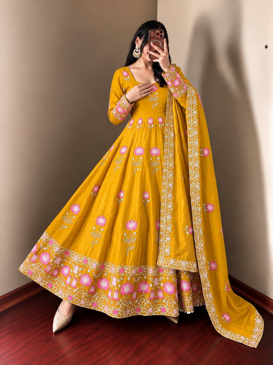 Aarzoo Fendy Silk Sequin Embroidered Bridesmaids Gown Set