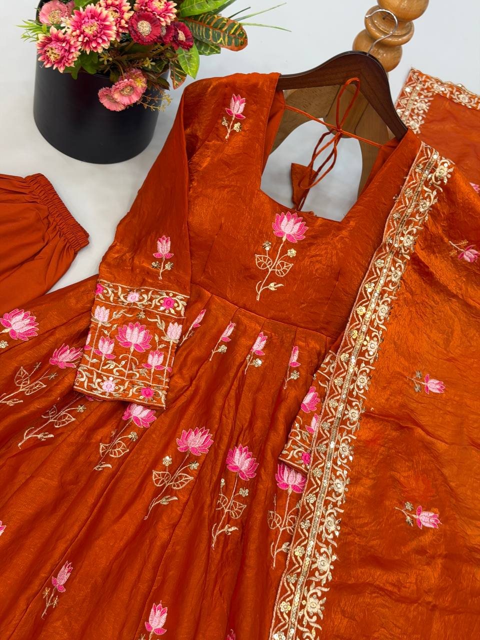 Aarzoo Fendy Silk Sequin Embroidered Bridesmaids Gown Set