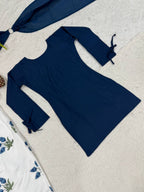 Ruhani Heavy Roman Cotton Top with Embroidered Cambric Cotton Farshi Salwar & Mal Chanderi Dupatta