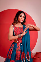 Aafiya Navratri 2026 Pure Rayon Printed Lehenga Choli with Foil Work, Kodi Lace & 6 Meter Flair