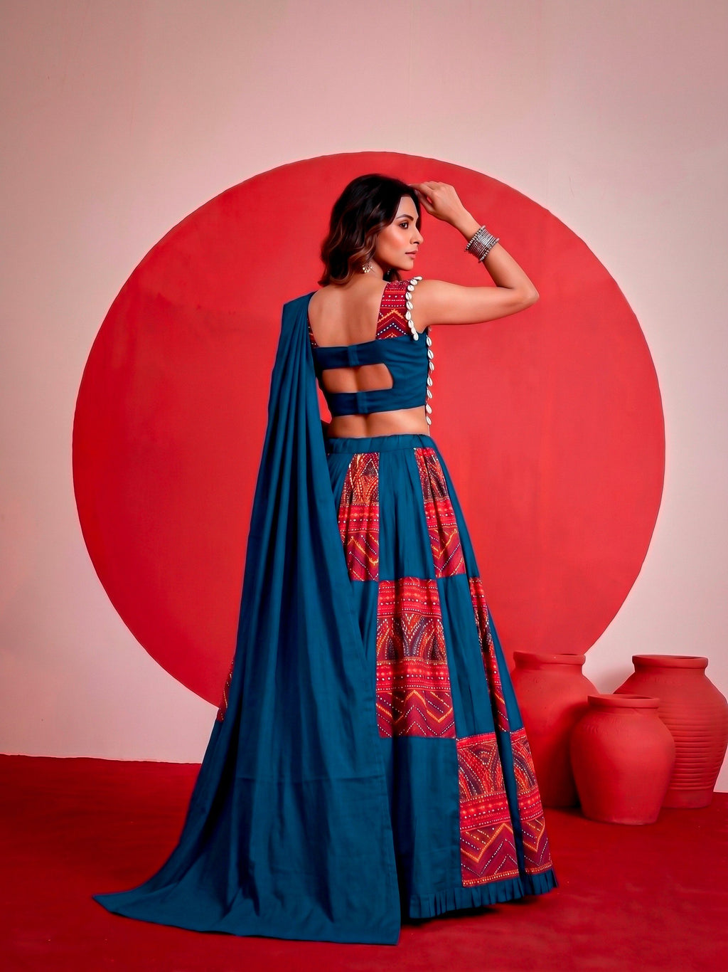 Aafiya Navratri 2026 Pure Rayon Printed Lehenga Choli with Foil Work, Kodi Lace & 6 Meter Flair