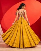 Kesariya Navratri 2026 Pure Rayon Cotton Lehenga Choli with Gamthi Work, Gota Patti & 6 Meter Flair