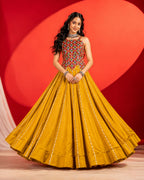 Kesariya Navratri 2026 Pure Rayon Cotton Lehenga Choli with Gamthi Work, Gota Patti & 6 Meter Flair