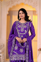 Zehra Chinon Embroidered Sharara Suit with Sequence & Multi Work