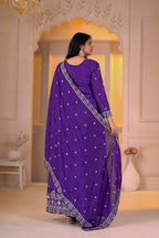 Zehra Chinon Embroidered Sharara Suit with Sequence & Multi Work