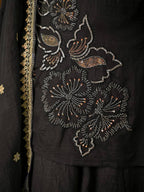 "Vaanya Meher Heavy Vichitra Silk Handwork Sharara Suit Set with Sequins Embroidered Dupatta