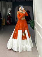 Varnika Pure Rayon Gamthi Patch Work Navratri Lehenga Choli Set