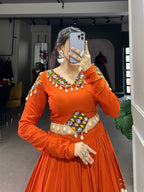 Varnika Pure Rayon Gamthi Patch Work Navratri Lehenga Choli Set