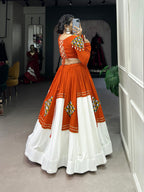 Varnika Pure Rayon Gamthi Patch Work Navratri Lehenga Choli Set
