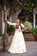 Mrinalini Pure Rayon Mirror Gamthi Work Navratri Lehenga Choli Set