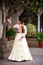 Mrinalini Pure Rayon Mirror Gamthi Work Navratri Lehenga Choli Set