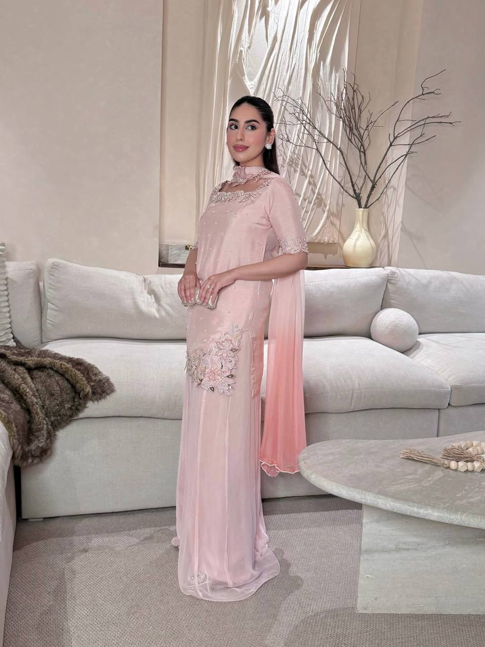 Ruhanika Heritage Designer Embroidered Sharara Palazzo Set
