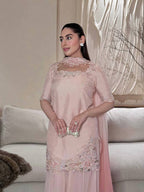 Ruhanika Heritage Designer Embroidered Sharara Palazzo Set