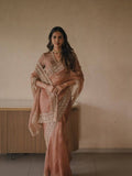 Saanjh Elora Tibby Silk Thread & Sequence Embroidered Designer Saree with Dual-Side Work Blouse