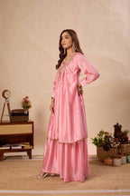 Meher Chinon Embroidered Kurti Sarara Set with Sequence Work