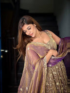 Noorzah Festive Designer Pure Fendy Silk Embroidered Anarkali Gown Suit Set