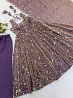 Noorzah Festive Designer Pure Fendy Silk Embroidered Anarkali Gown Suit Set