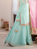Zunaira Premium Embroidered Sarara Suit Set with Multi-Zari Thread and Sequin Work