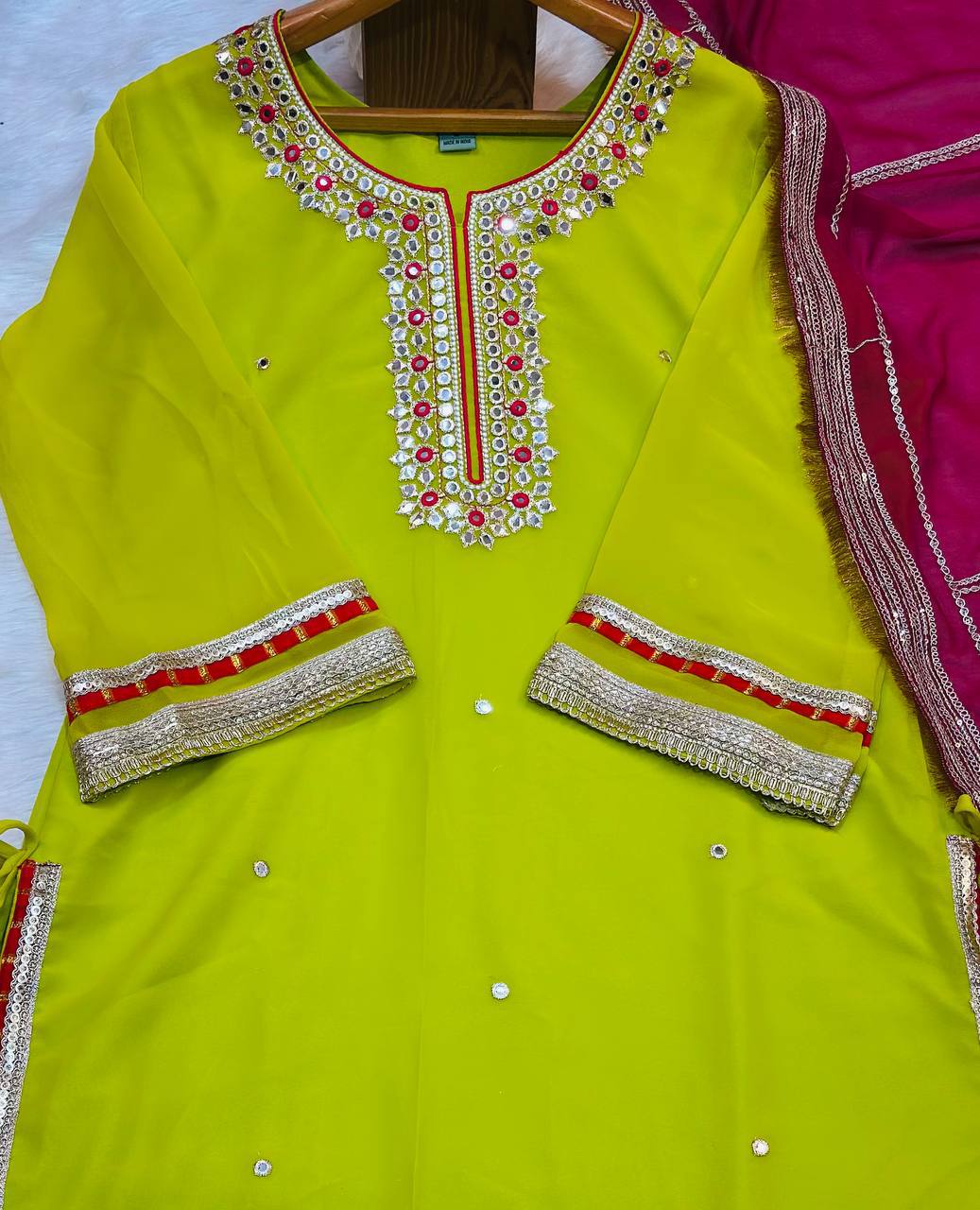 Zunaira Premium Embroidered Sarara Suit Set with Multi-Zari Thread and Sequin Work