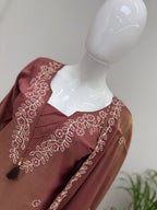 Kiara Leo Denting Mirror Work Suit Set with Embroidered Palazzo and Matching Dupatta