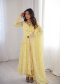 Sarvika Heavy Faux Georgette Embroidered Anarkali with Pant & Dupatta Set