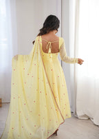 Sarvika Heavy Faux Georgette Embroidered Anarkali with Pant & Dupatta Set