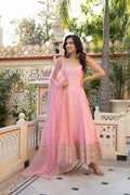 Saanjh Natural Crepe Coding Dori Anarkali with Pant & Mirror Work Dupatta Set