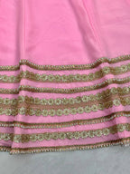 Saanjh Natural Crepe Coding Dori Anarkali with Pant & Mirror Work Dupatta Set