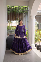 Designer Artisan Cora Cotton Gota Patti Embroidered Peplum Lehenga Choli with Grand Flared Lehenga