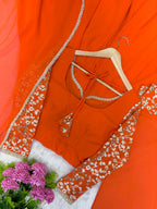 Aarunya Georgette Sequins Embroidered Flared Anarkali with Pant & Dupatta Set