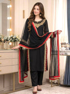 Vyomini Mul Chanderi Embroidered Kurta Palazzo Set with Nazmin Dupatta