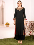 Vyomini Mul Chanderi Embroidered Kurta Palazzo Set with Nazmin Dupatta